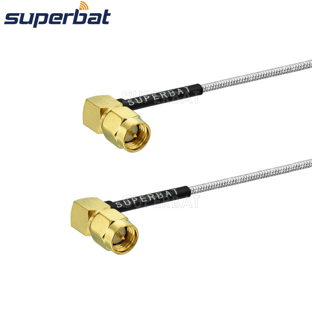 Superbat SMA Plug to Male Right Angle Connector Pigtail Jumper Cable RG405 086 "Wireless Wi-Fi Radios
