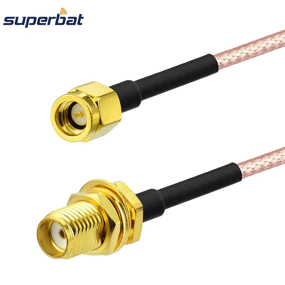 Superbat SMA Female Bulkhead to SSMA Male Straight Connector Pigtail Coaxial Cable RG316 20cm for Wireless Wi-Fi Radios Antenna