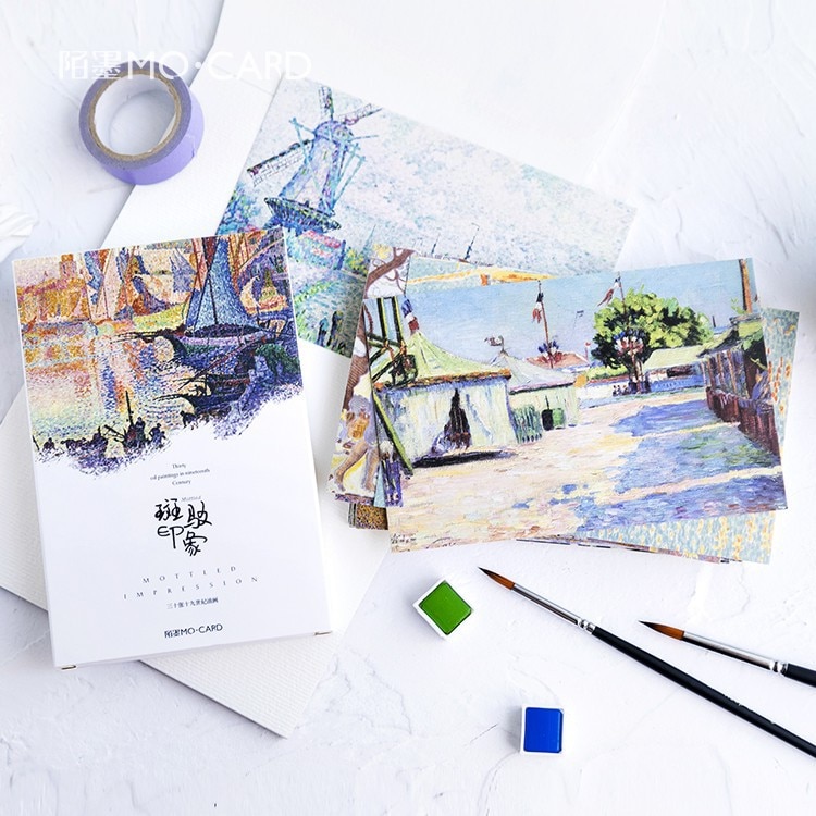 30 Sheets/Set Mottled impressions Postcard/Greeting Card/Message Card/Birthday Letter Envelope Gift Card