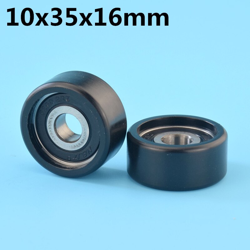 1Pcs 10x35x16 mm Nylon Plastic Wheel With Bearings Flat miniature pulley POM Hard bearing Mechanical passive wheel