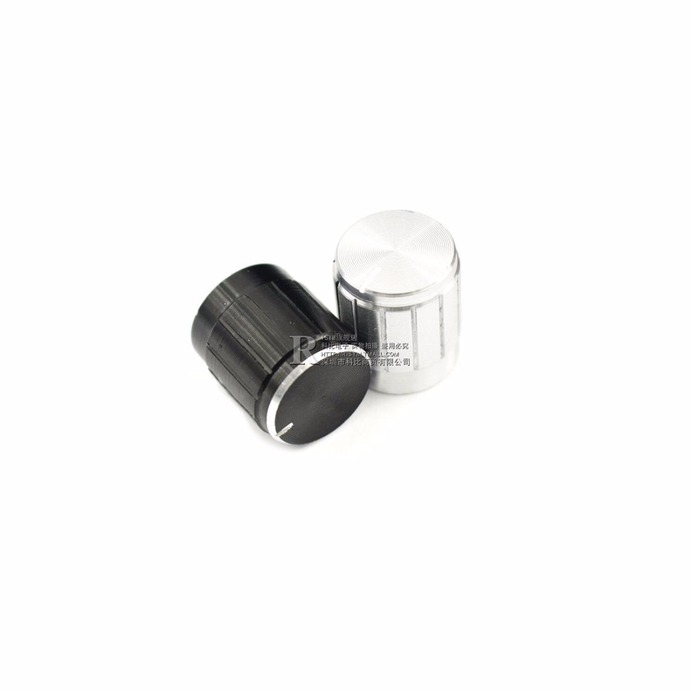 5pcs Potentiometer buttons Aluminium alloy button for HIFI Radio 15x17mm silver and black
