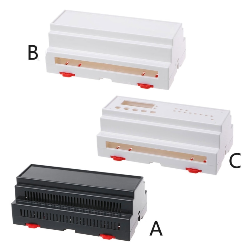 158x88x59mm ABS Plastic Box Enclosure Electronics Industrial Rail Project Case