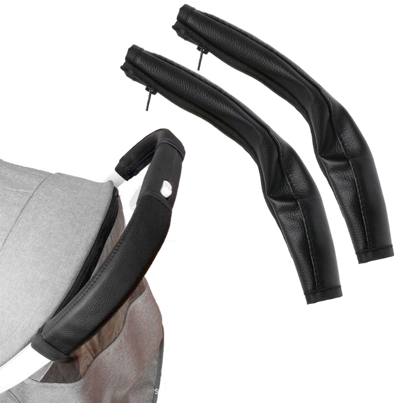 D7YD 2pc/set Stroller PU Leather Covers for Wheelchairs Baby Stroller Armrest Handle Protective for Case Pram Durable