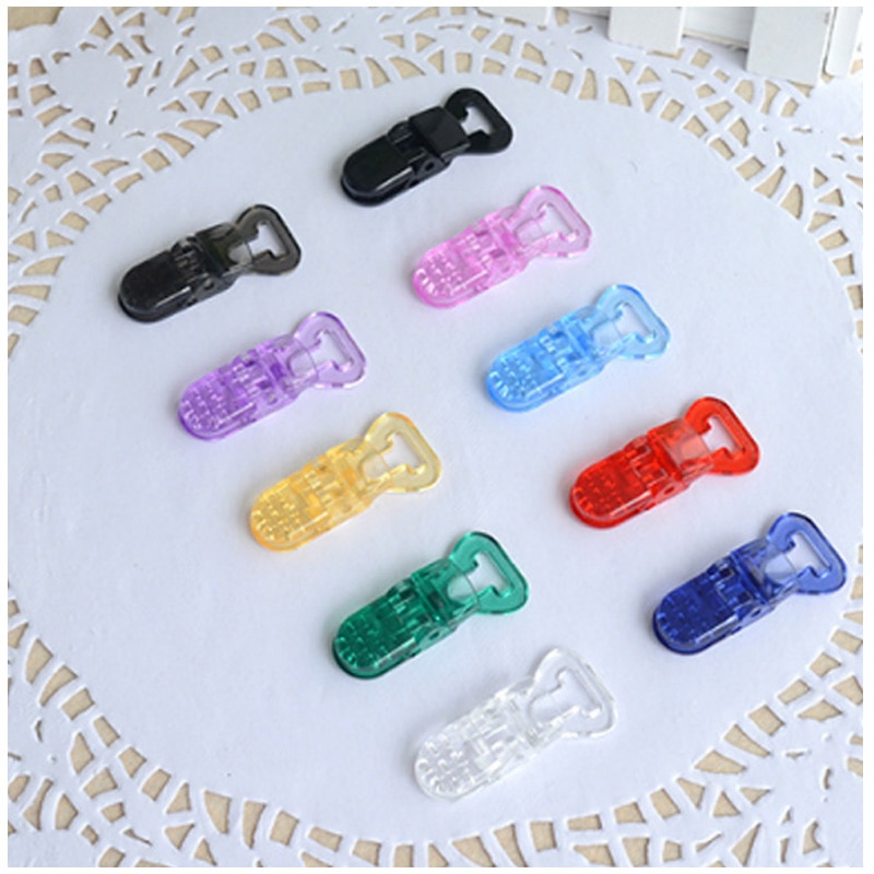 5pcs Plastic Baby Pacifier Clips Transparent Pacifier Clips Soother Holder for Baby Pacifier Nipples Holder Round Clamp