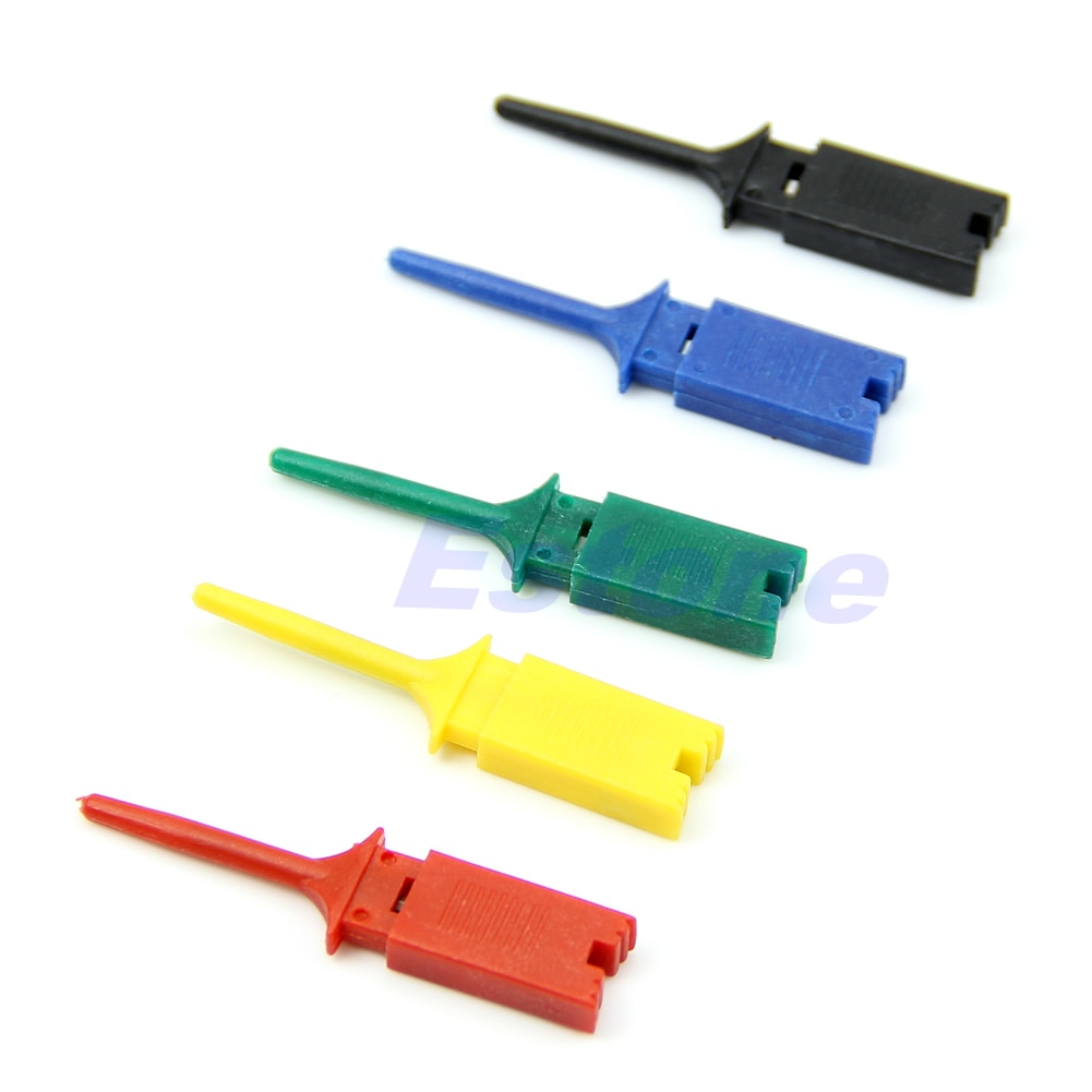5Pcs Test Clip Mini Grabber SMD IC Hook Probe Jumper 5 Colors New