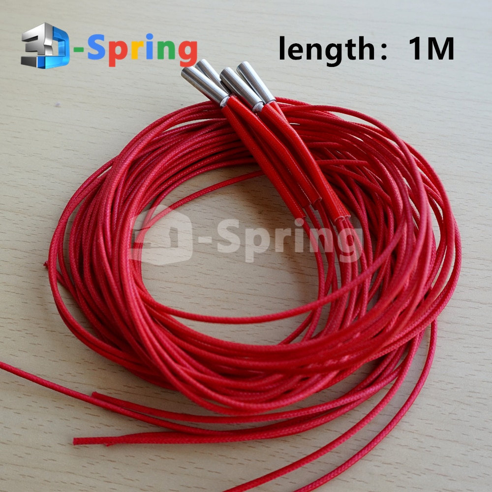 Ceramic Cartridge Heater Cable Length 1M 6*20mm 12V 24V 40W For 3D Printer Reprap Mendel Prusa Hotend J-Head