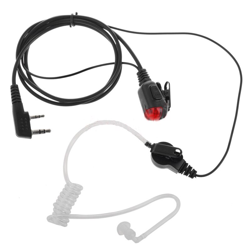 Earphone Air Hollow Tube In Ear Earbuds For Baofeng Radio With PTT LED Light Headset Microphone K Port Earpiece Walkie Talkie