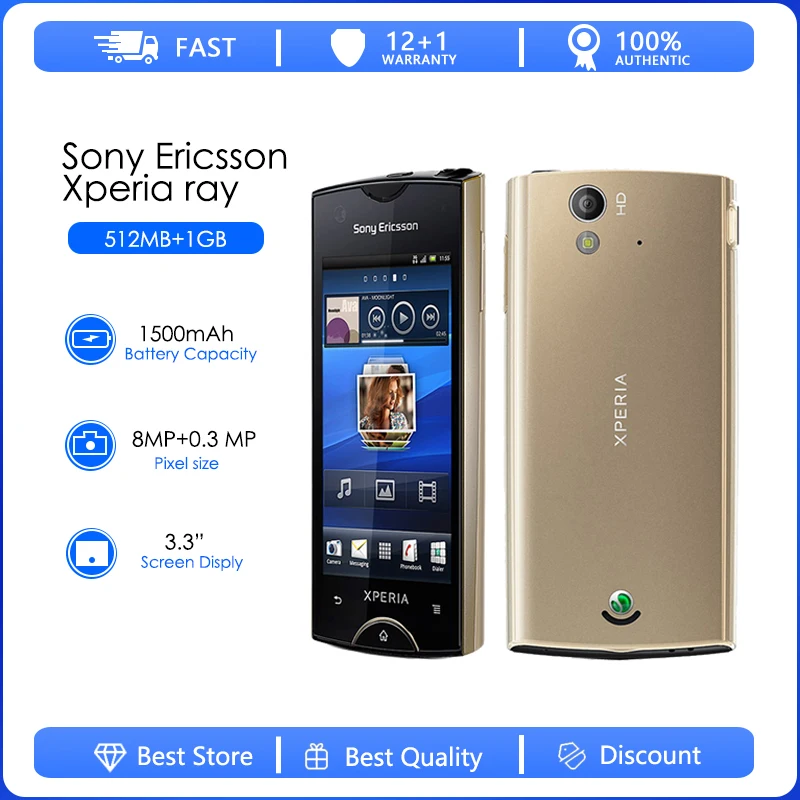 Sony Ericsson ST18i Refurbished-Original Sony Ericsson Xperia ray ST18i Mobile Phone GPS WIFI 8MP Android Smartphone