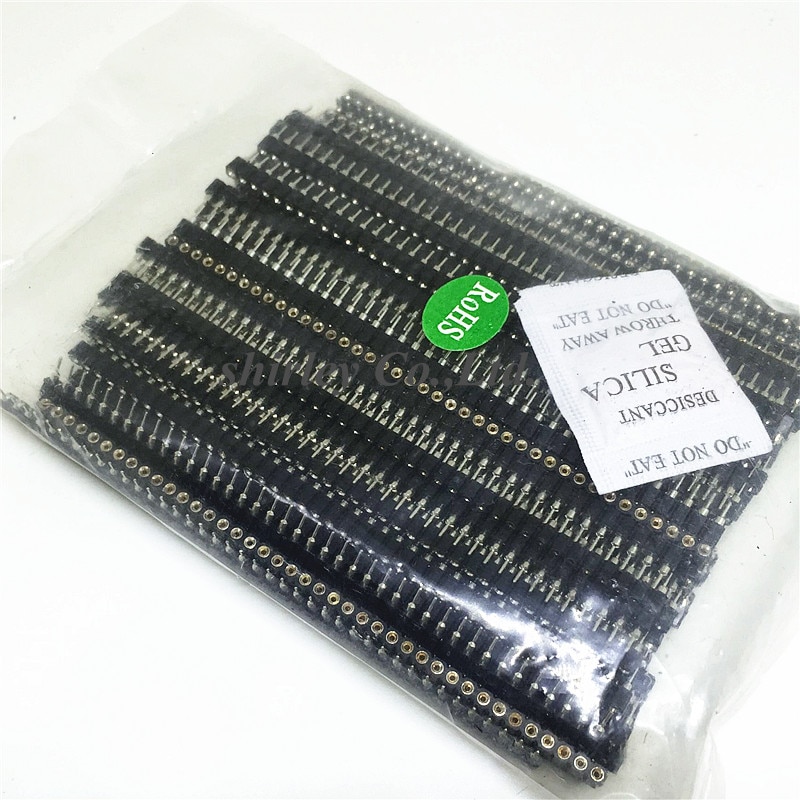 Free shiiping 100PCS/LOT 2.54mm pitch single row mother round hole 1 * 40P Pin Block Female Header 1X40pin