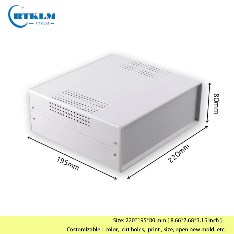 DIY Iron Electrical Instruments Box Metal Enclosures Electronics Junction Box 220x195x80mm Housing Project Control Box