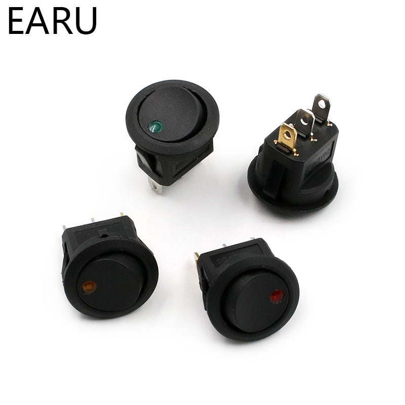 AUTO Angel Eye Dot Light 2.4 CM Car Auto Boat Round Rocker ON/OFF SPST Switch 12V Blue Red Green Yellow Toggle Rocker switch Au