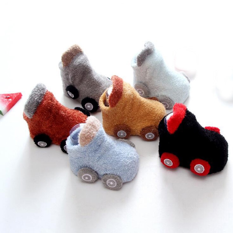 New autumn/winter cartoon car baby socks non-slip glue baby's toddler socks warm socks