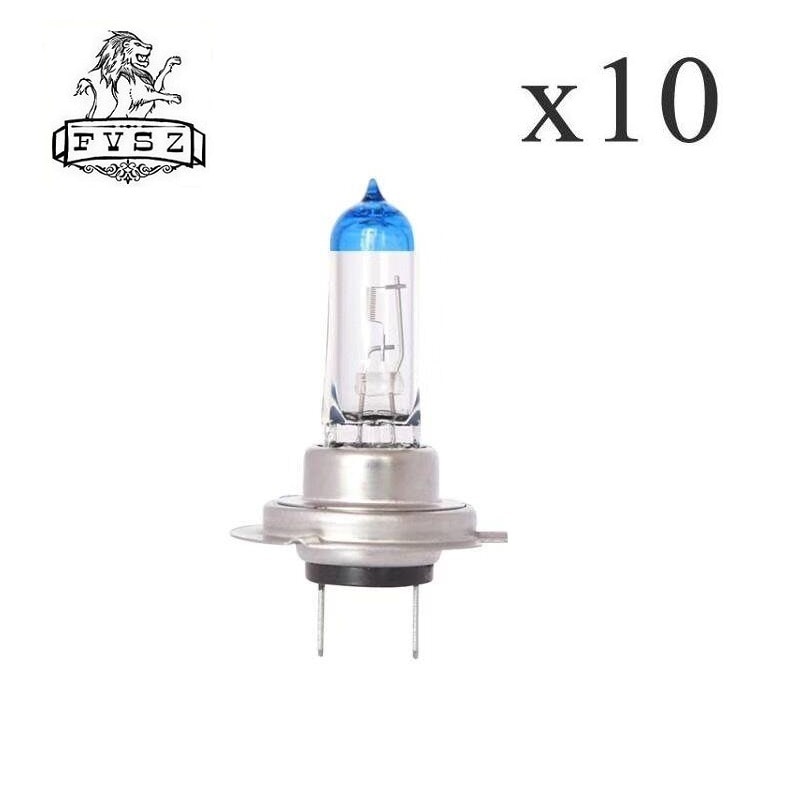 10Pcs H7 12V 55W Halogen Headlamp High Quality Quartz Glass Blue Head Fog Lamp Auto Parts Replacement Bulb