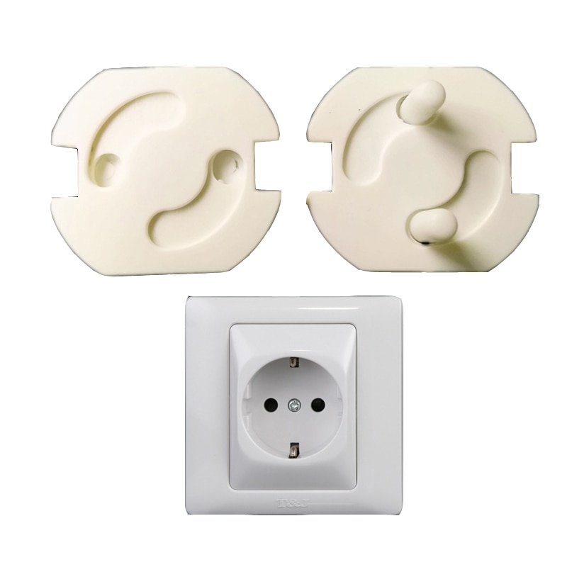 20pcs/Lot New Pure White ABS Baby Safety Plug Socket Protective Cover Insulation Against Electric Shock 2 Hole Round