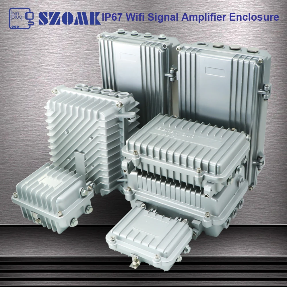 Professional IP65 Waterproof Outdoor CATV Signal Amplifier Enclosure Aluminum Die Cast Housing for Circuit board
