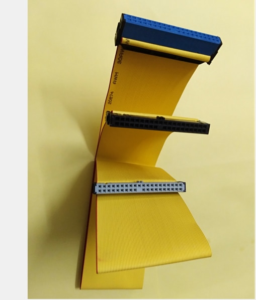 IDE HDD ATA 40 Pin 45cm Wire Drive 3-Connector Flat Data Ribbon Cable Yellow