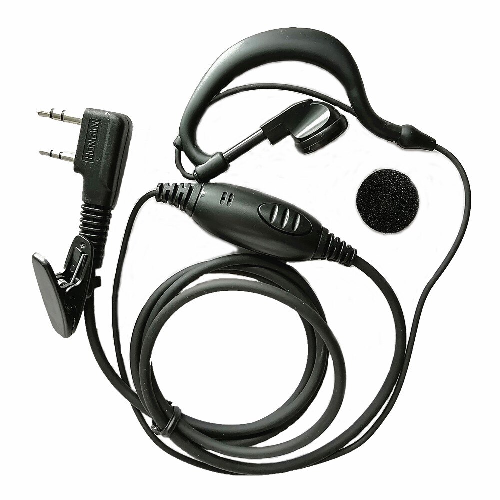 2x G Shape Headphone Earphone PTT Mic Earpiece Headset Walkie Talkie For Baofeng Radio UV-82 UV-5R BF-888S UV-B5 UV-B6 GT-3