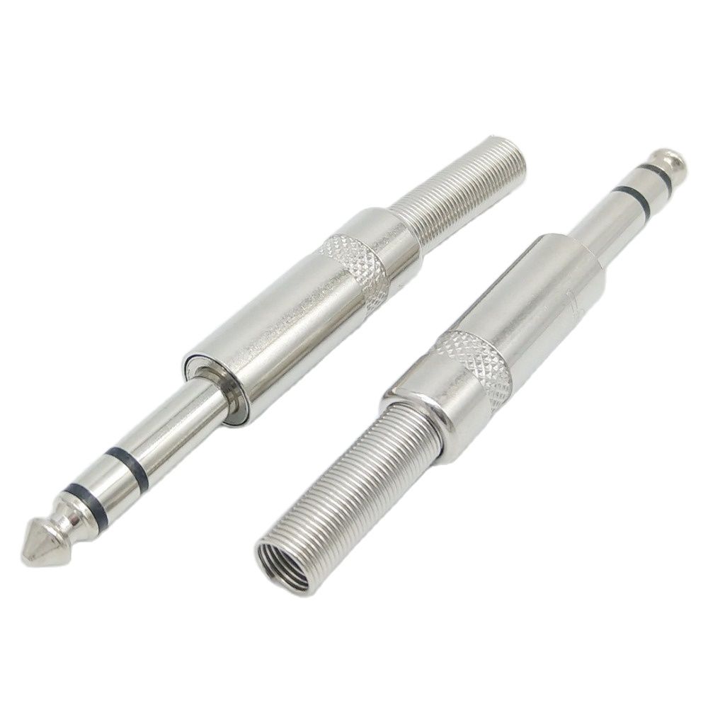 3pin 6.35mm 6.5mm microphone plug 6.35mm 6.5mm stereo TRS connector jack 1pcs