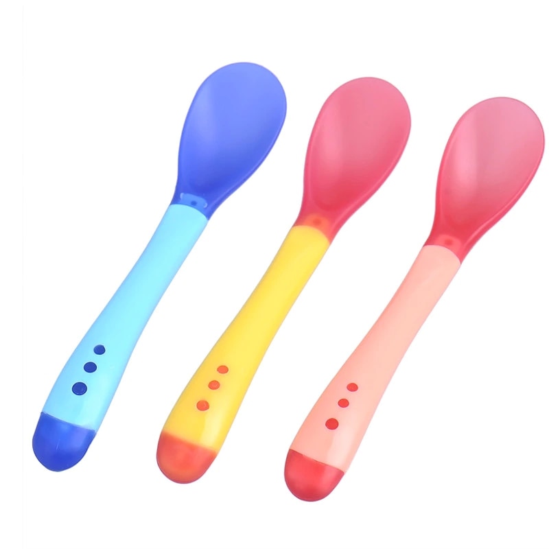 3pcs/lot Temperature Sensing Spoon for Baby Safety Infant Feeding Spoons Kids Children Boy Girl Toddler Flatware Drop Shipping