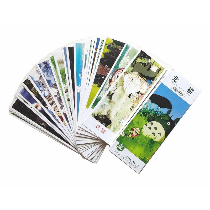 36 Pcs/Set Anime Miyazaki Hayao Totoro Paper Bookmark Stationery Bookmarks Book Holder Message Card Gift Stationery