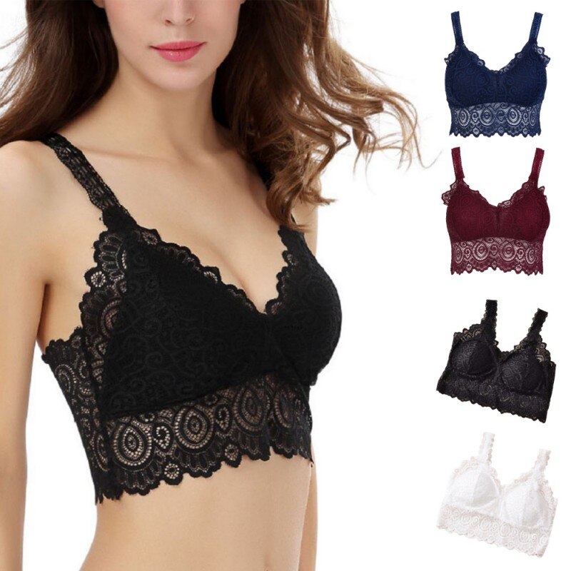 New Spring Summer Underwear Sexy Full Lace Bra Straps Backing V Neck Half Wrapped Chest Anti Dic Female Tube Tops X3