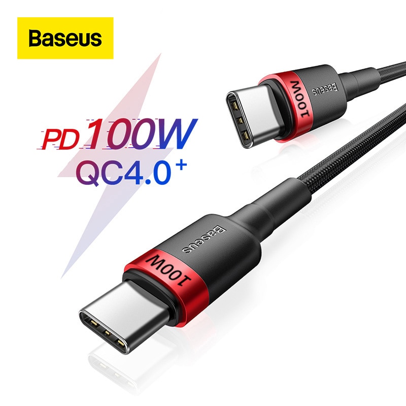 Baseus USB C to USB Type C Cable for MacBook Pro Quick Charge 4.0 100W PD Fast Charging for Samsung Xiaomi mi 10 Charge Cable