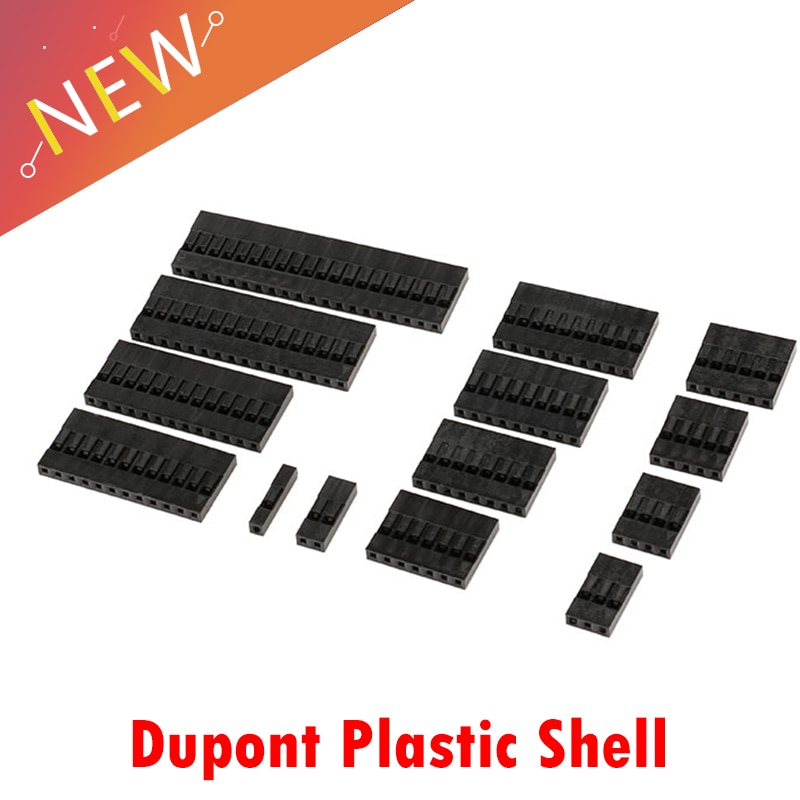 20PCS Dupont Head 1Pin 2Pin 3Pin 4Pin 5Pin 6Pin 7Pin 8Pin 9Pin 10Pin 12Pin 13Pin Single Row 2.54 mm Through Hole Housing