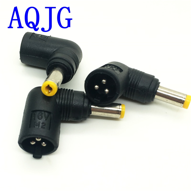 3pcs 16V 3pin Female DC Power Conversion Jack to Male 5.5*2.1mm male Power Plug Connector Angle 90 degree Adapter Laptop AQJG