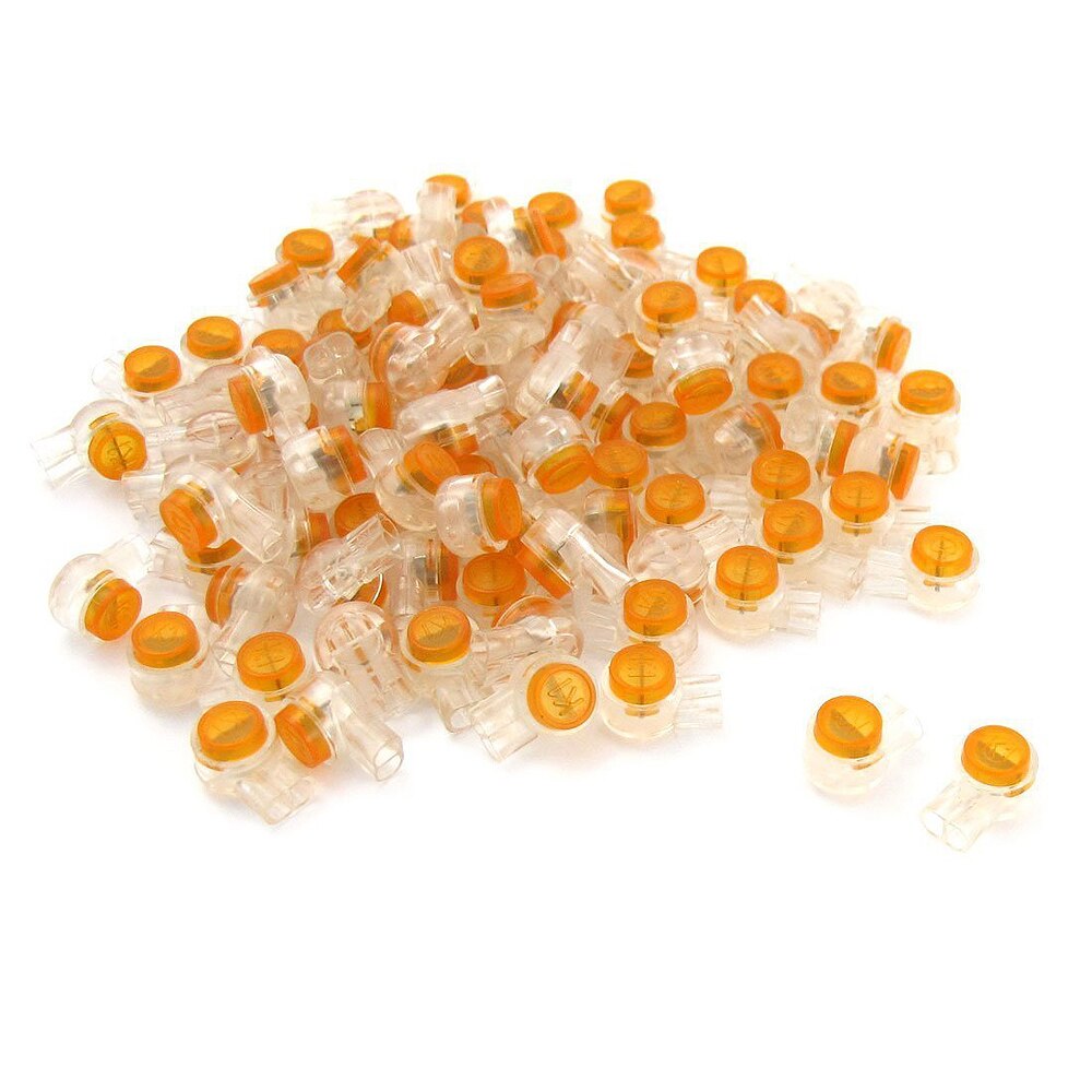 Wholesales 50 Pieces Yellow Button Gel Filled Phone Wire Butt Splice UY Connector 2 Port