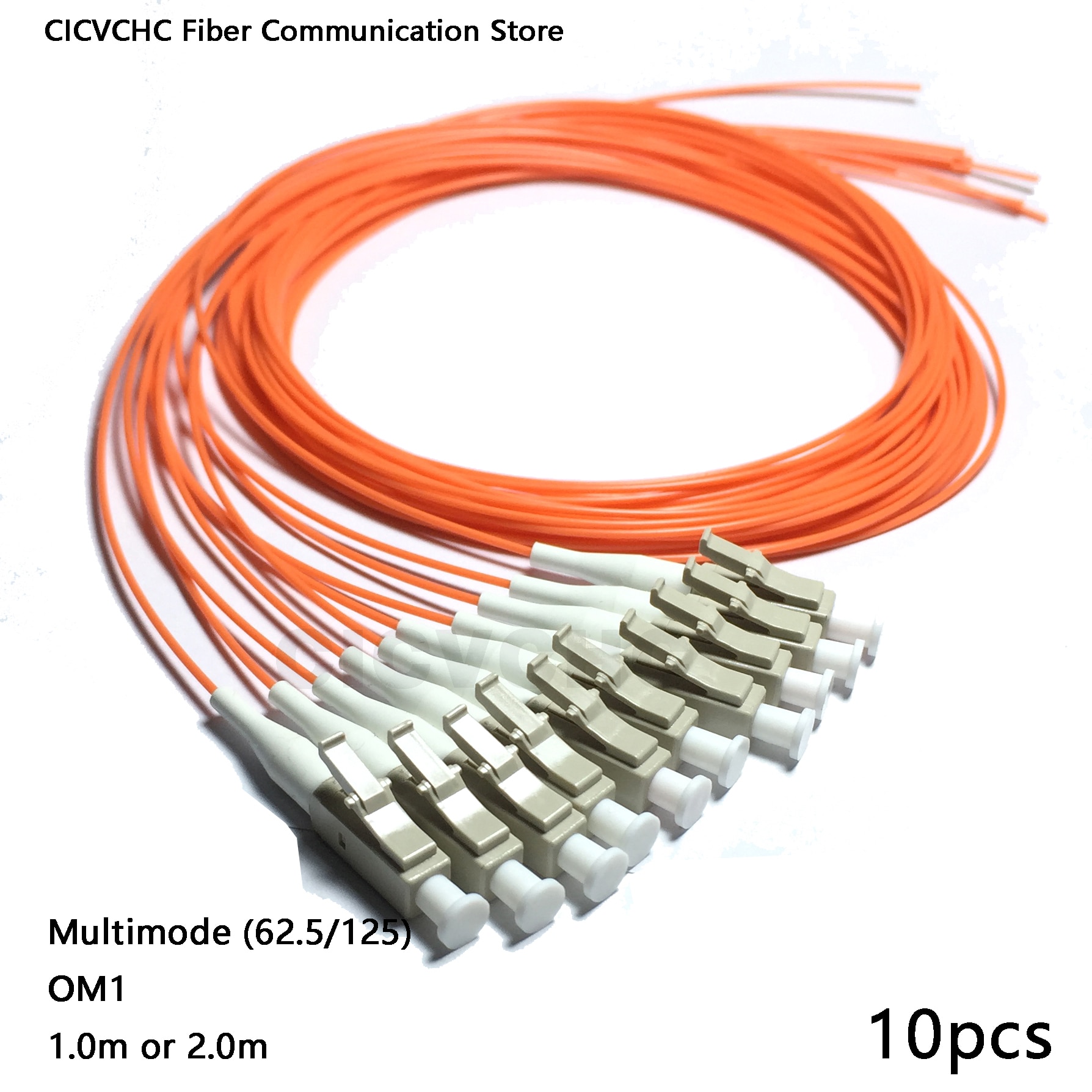 10pcs LC/UPC-Multimode(62.5/125)-OM1-0.9mm Cable-1m or 2m / Optical Fiber Pigtail