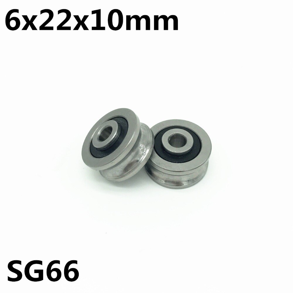 10pcs SG66 U groove bearing 6x22x10 mm double row sealed ball bearing for 6mm linear guide rail SG6RS High quality