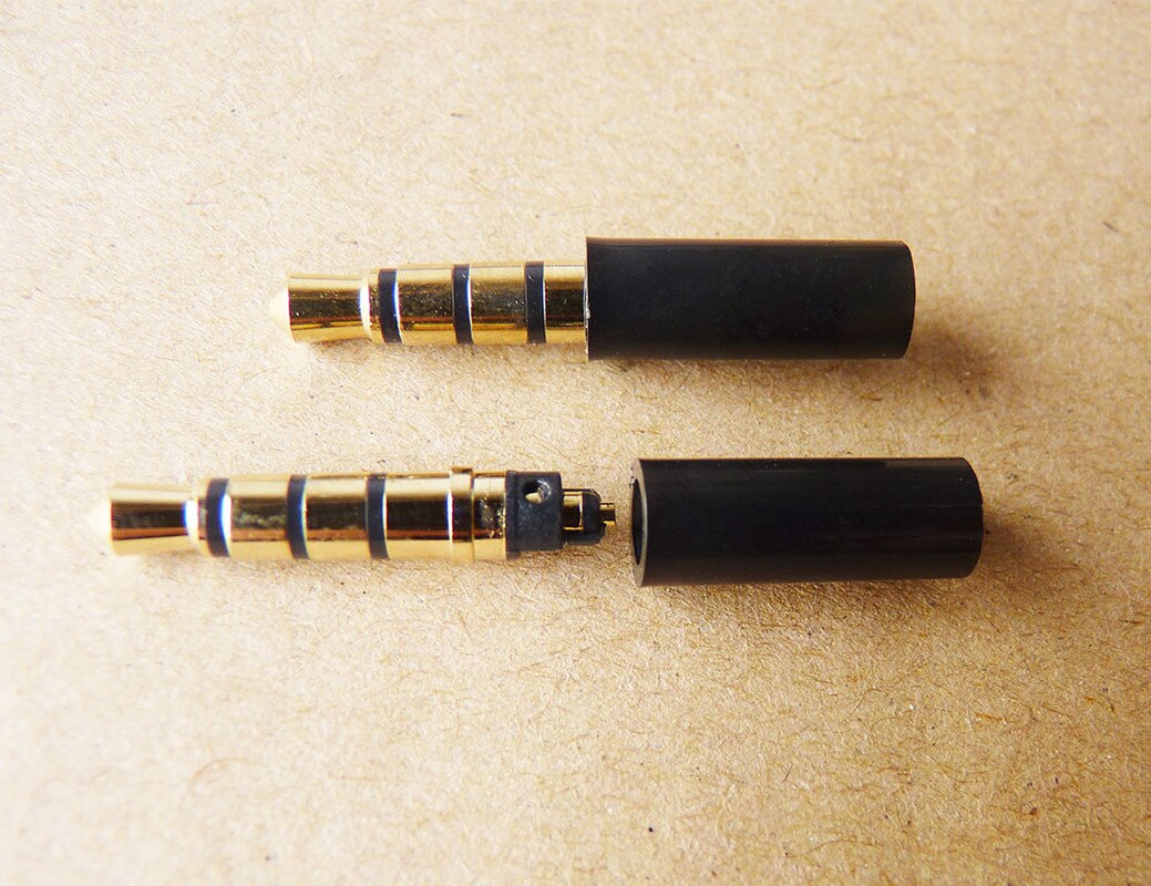 10sets 3.5mm 4Pole Stereo Headset Plug 3.5 mm Gold-plated Audio Plug Jack Mic Adapter Connector black