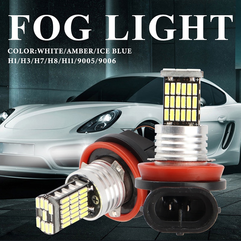 LYMOYO 1pcs H11 LED H8 9005 HB3 9006 HB4 45SMD 4014 LED Car Fog lamp Driving DRL Auto Daytime Running Light WHITE DC 12V