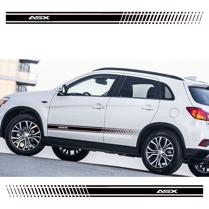 2Pcs Stylish Car Side Body Sticker Vinyl Body Decal Side Sticker Stripes Stickers for Mitsubishi Asx Car Sticker