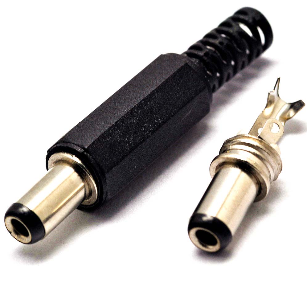 20pcs/lot DC Power Connect Jacks 5.5 x 2.1mm Male Solder DC Power Barrel Tip Plug Jack Straight Connectors