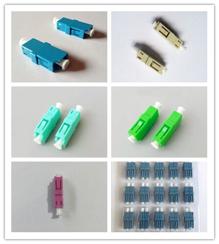 LC fiber adapter Simplex SM MM APC Blue green gray plastic housing good quality optical fibre connector coupler factory ELINK