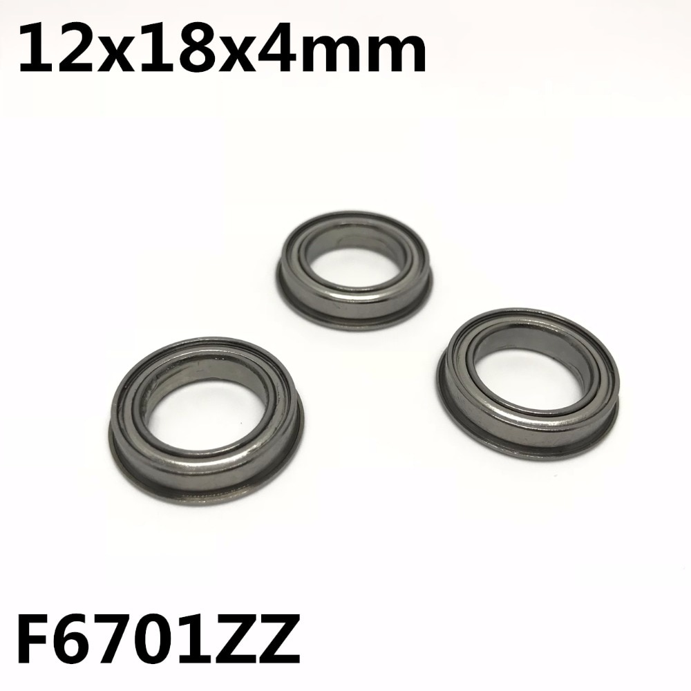 10Pcs F6701ZZ 12x18x4 mm Flange Bearings Deep Groove Ball Bearing High Quality F6701