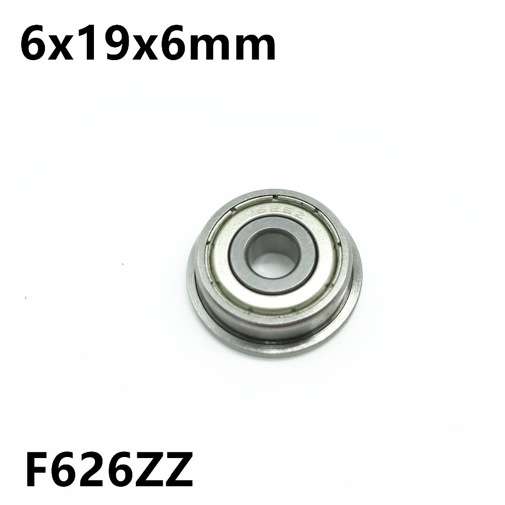 50Pcs F626ZZ 6x19x6 mm Flange Bearings Deep Groove Ball Bearing High Quality F626