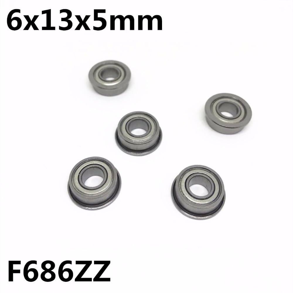 10Pcs F686ZZ 6x13x5 mm Flange Bearing Deep Groove Ball Bearing High Quality High Speed Advanced F686