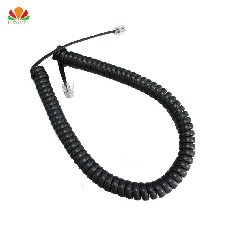 85cm Long Telephone Cord Straighten 5m Microphone Receiver Line RJ22 4P4C Connector Copper Wire Phone Volume Curve Handset Cable