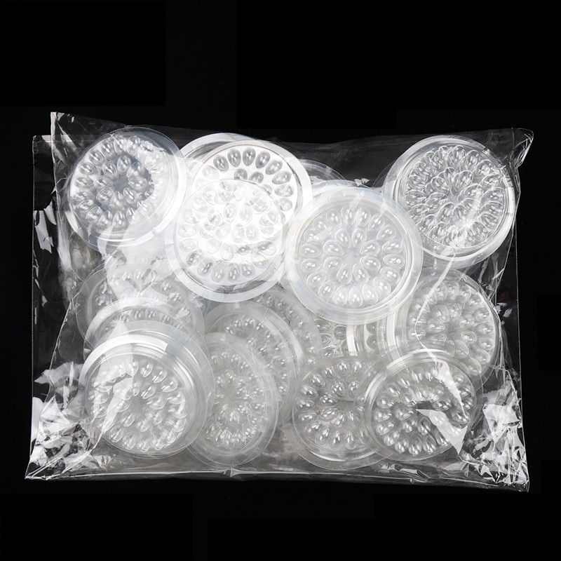 HOT 100 pcs Disposable Holder Sticker Glue Adhesive Pallet For Eyelash Extension Eyelash Makeup Tools Plastic Flower Eyelash
