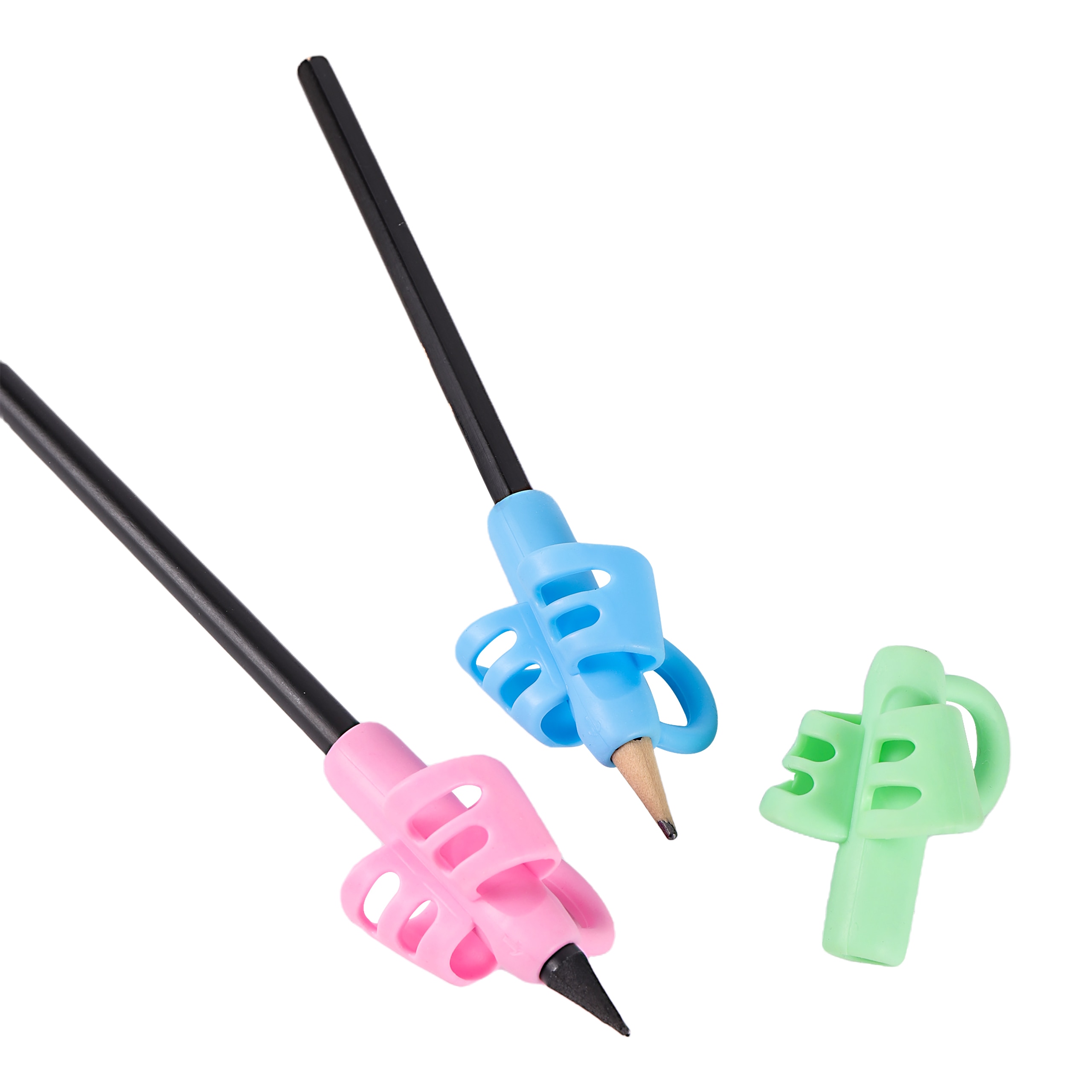 1 Pc Three-fingers Soft Glue Pen Holder Environmental Protection Recycle Teaching and Writing Auxiliary Tool