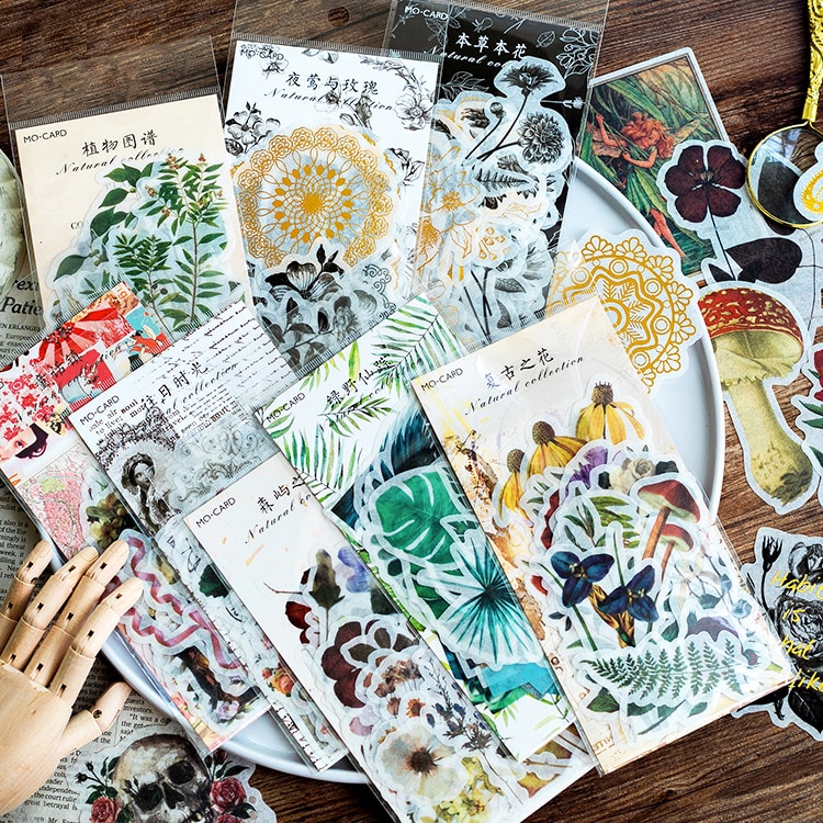 60pcs/pack Plant Flower Stickers Decoration DIY Album Diary Planner Scrapbooking Stickers Stationery Sticker School Supplies