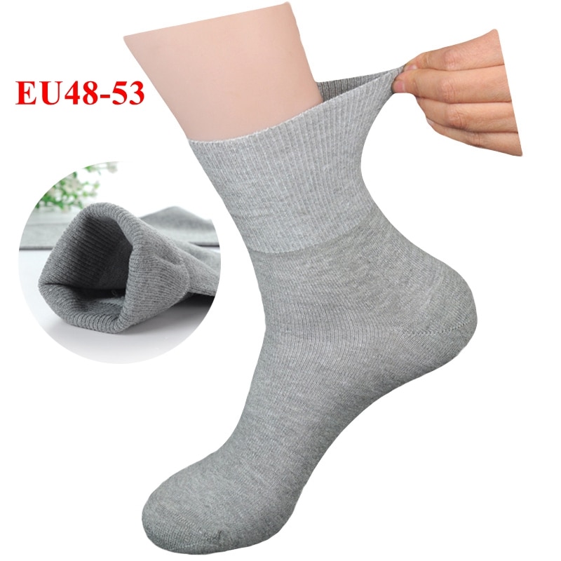 Plus Large Big Size Socks Man 48,49,50,51,52,53 Business Crew Socks 5 Pairs Classic Solid Comfortable Men Winter Socks