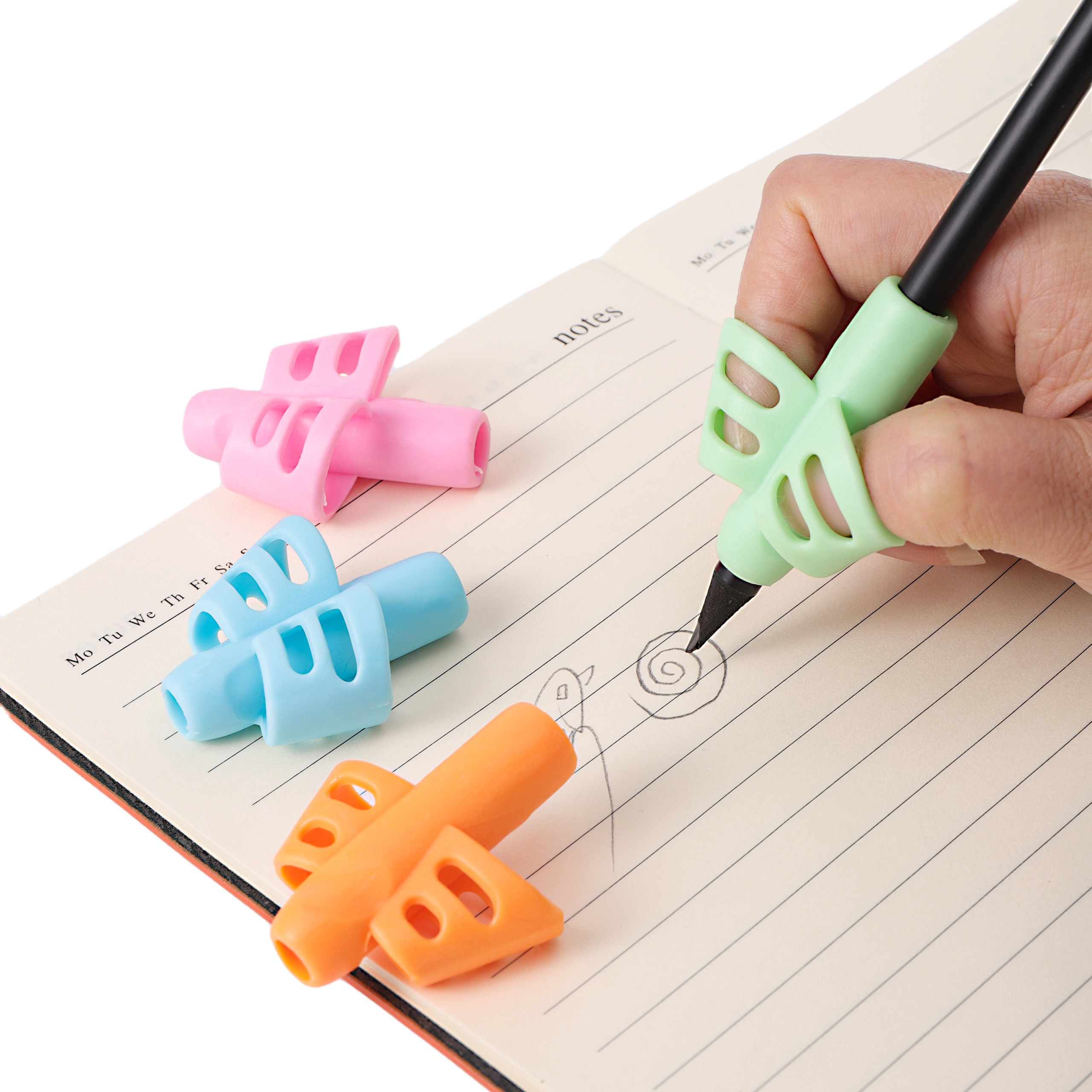 1Pc Children Writing Pencil Pen Holder Kids Learning Practise Silicone Pen Aid Posture Correction Device for Students 4 Colors