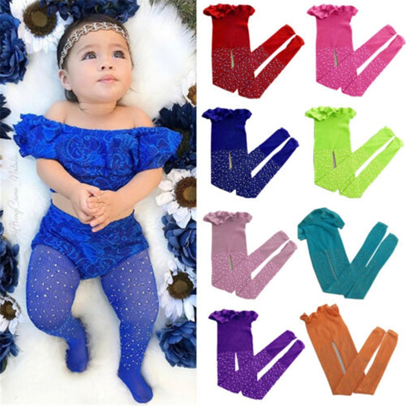 Fashion Baby Girl Tights Party Children Solid Color Fish Net Drilling Pantyhose