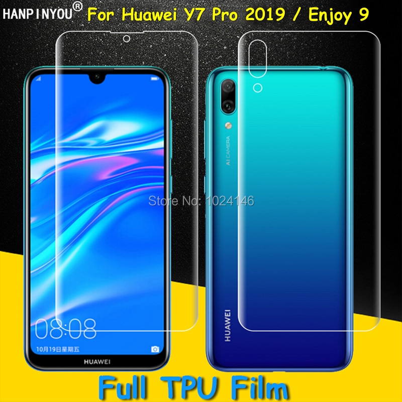 Front / Back Full Coverage Clear Soft TPU Film Screen Protector For Huawei Y7 Pro Y7Pro 2019 Cover Curved Parts (Not Glass)