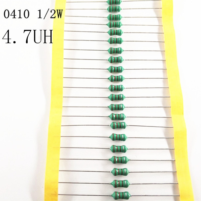 50pcs/lot 1/2W Chromatic ring inductor DIP 0410 4.7UH AL0410-4R7 0.5W inductance