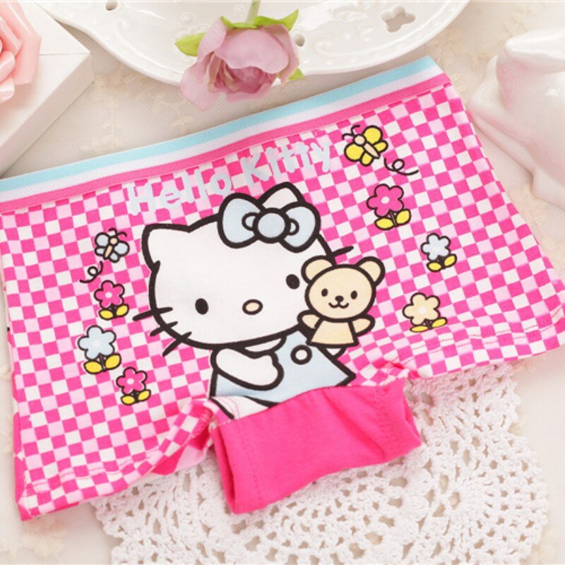 child Lattice printing 4piece/LOT girls underwear panties briefs children pants kids cotton underware cartoon