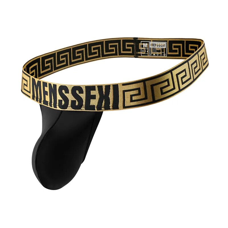 MENSSEXI Sexy Men Thong Low Waist G-stings Hollow T-back Mens Underwear Open Back Male Panties Men Solid